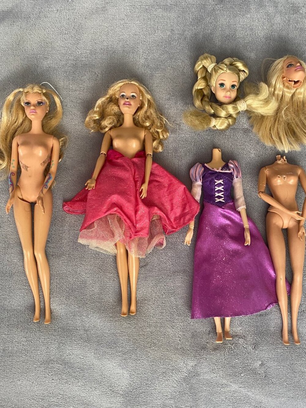 Barbie TLC Lot Fairytopia Elina 12 Dancing Princesses Geniveve Rapunzel DAMAGED